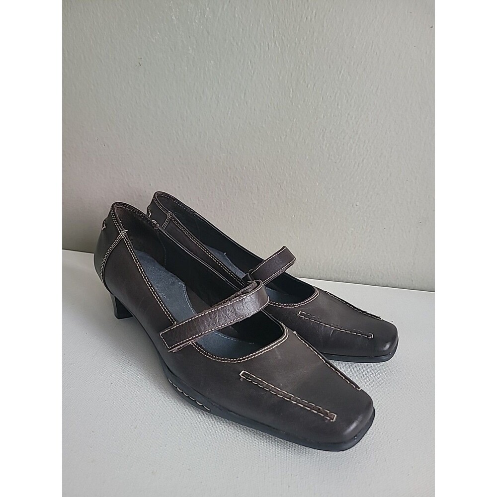Aerosoles Brown Leather Mary Jane Pumps Sz 8 Office Career Work Teacher
